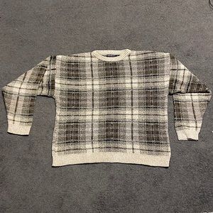 Vintage Mens XL Trader Bay Knit Plaid Check Tartan Sweater